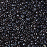8/0 Seed Beads - Picasso Smoky Black Matte 22g