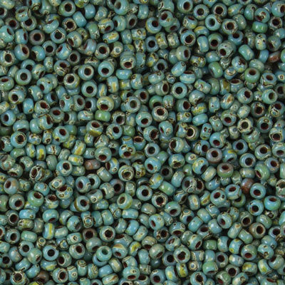 45-1194514.SLC.jpg 11/0 Seed Beads - Picasso Seaform Green 22g Image