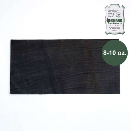 49-9122.SLC.1.jpg Hermann Oak Drum Dyed Black Pre-Cut 8-10 oz. 12" x 24" Image