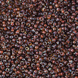 11/0 Seed Beads - Picasso Dark Amber Transparent 22g