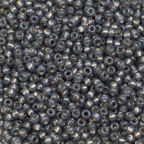 11/0 Seed Bead - Duracoat Silver Lined Dark Charcoal 23g