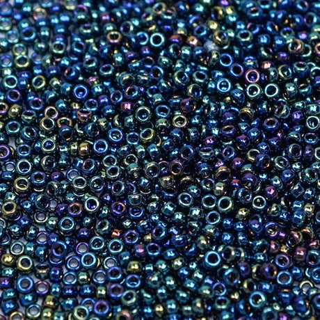 45-159455.SLC.1.jpg 15/0 Seed Beads - Metallic Variegated Blue Iris 8.2g Image