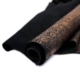MFC.Rose Gold on Black.01.jpg Metallic Floral Cow Sides Image