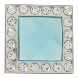 Small Square Turquoise Crystal Concho - Nickel Plate