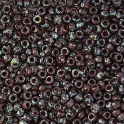 45-894503.SLC.jpg 8/0 Seed Beads - Picasso Red Brown Transparent 22g Image