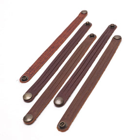 5pk Oil Tan Mystery Braid Bracelets - Antique Brass Snap