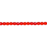 6mm Siam Ruby Bead Strand - Firepolished
