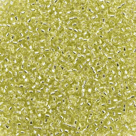 193-1514.SLC.1.jpg 15/0 Seed Beads - Silver Lined Chartreuse 10g Image
