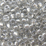 8/0 Seed Beads - Pewter Lined Crystal 22g