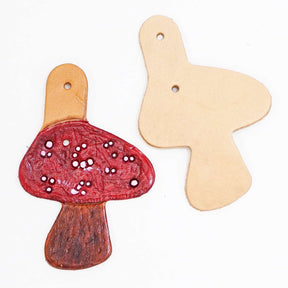 Leather Shape - Mushroom Key Fob