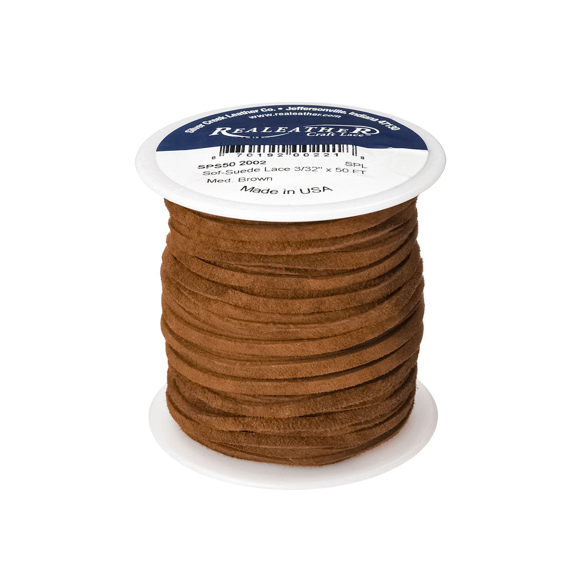 28-9012.SLC.01.jpg Lace Suede Medium Brown 3/32" x 50ft Image