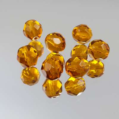 339-98.SLC.jpg 8mm Dark Topaz Bead Strand - Firepolished Image