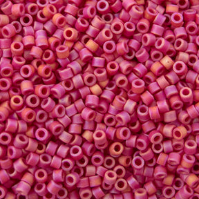 Delica Bead - Red Opaque AB Matte DB875