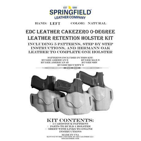 EDCK.Left Hand CakeZero.Ruger.jpg EDC Leatherworks Holster Kits Image