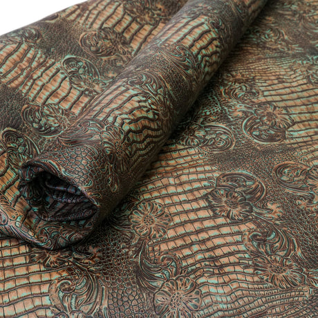 FGBE.Turquoise Brown.03.jpg Butch Cassidy Embossed Cow Image