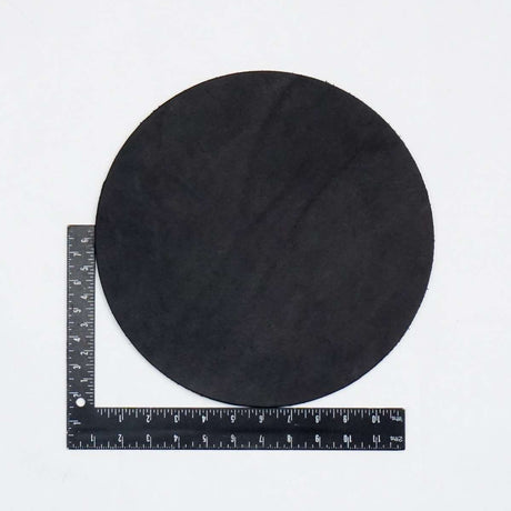 100-12601.SLC.2.jpg 12" Round 6-7oz. Black Hermann Oak Drum Dyed Pre-Cut Image