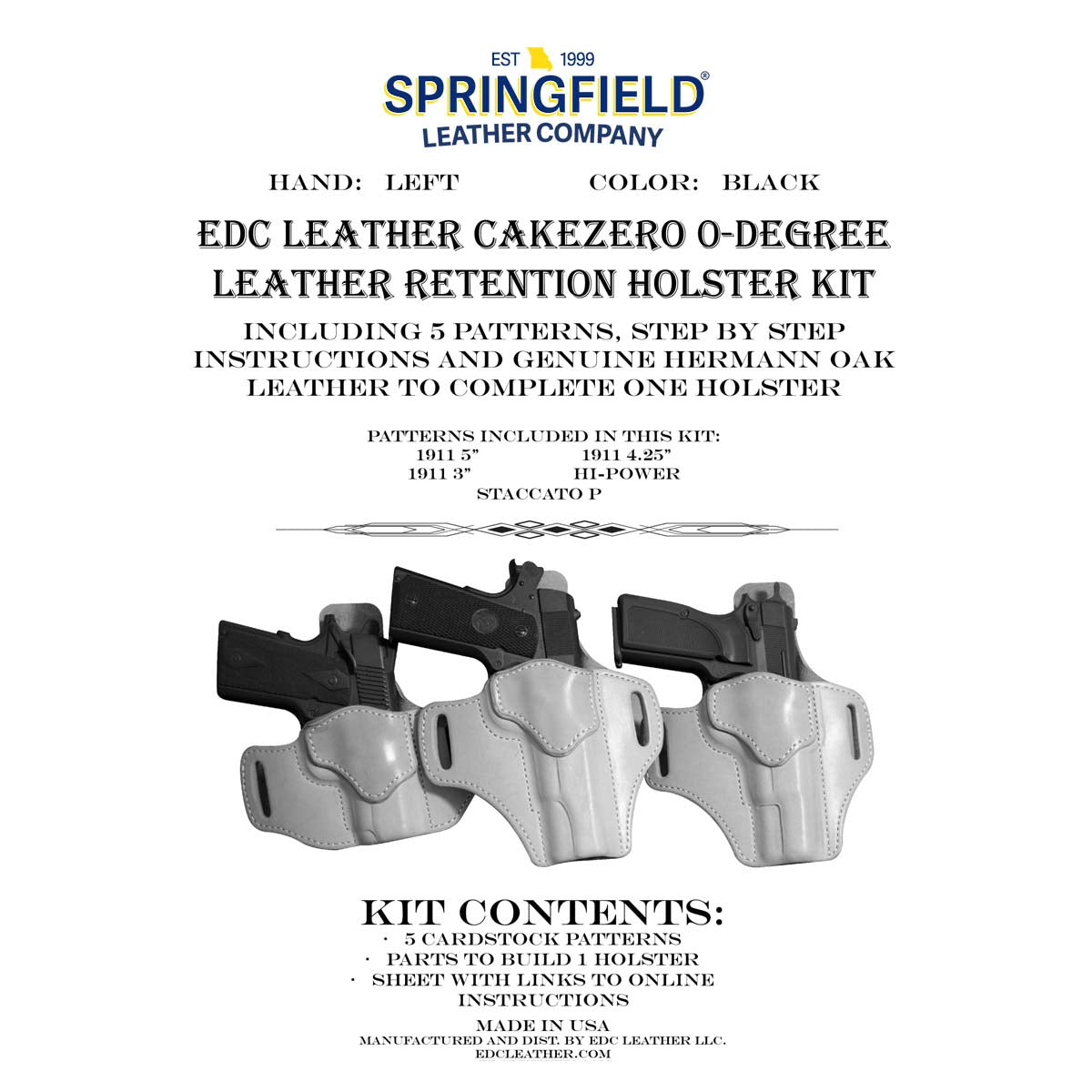 EDCK.Left Hand CakeZero.1911.jpg EDC Leatherworks Holster Kits Image