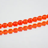 6mm Orange Round Glass Bead Strand
