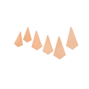 Small Prism Veg Tan Earring - 6 Pair