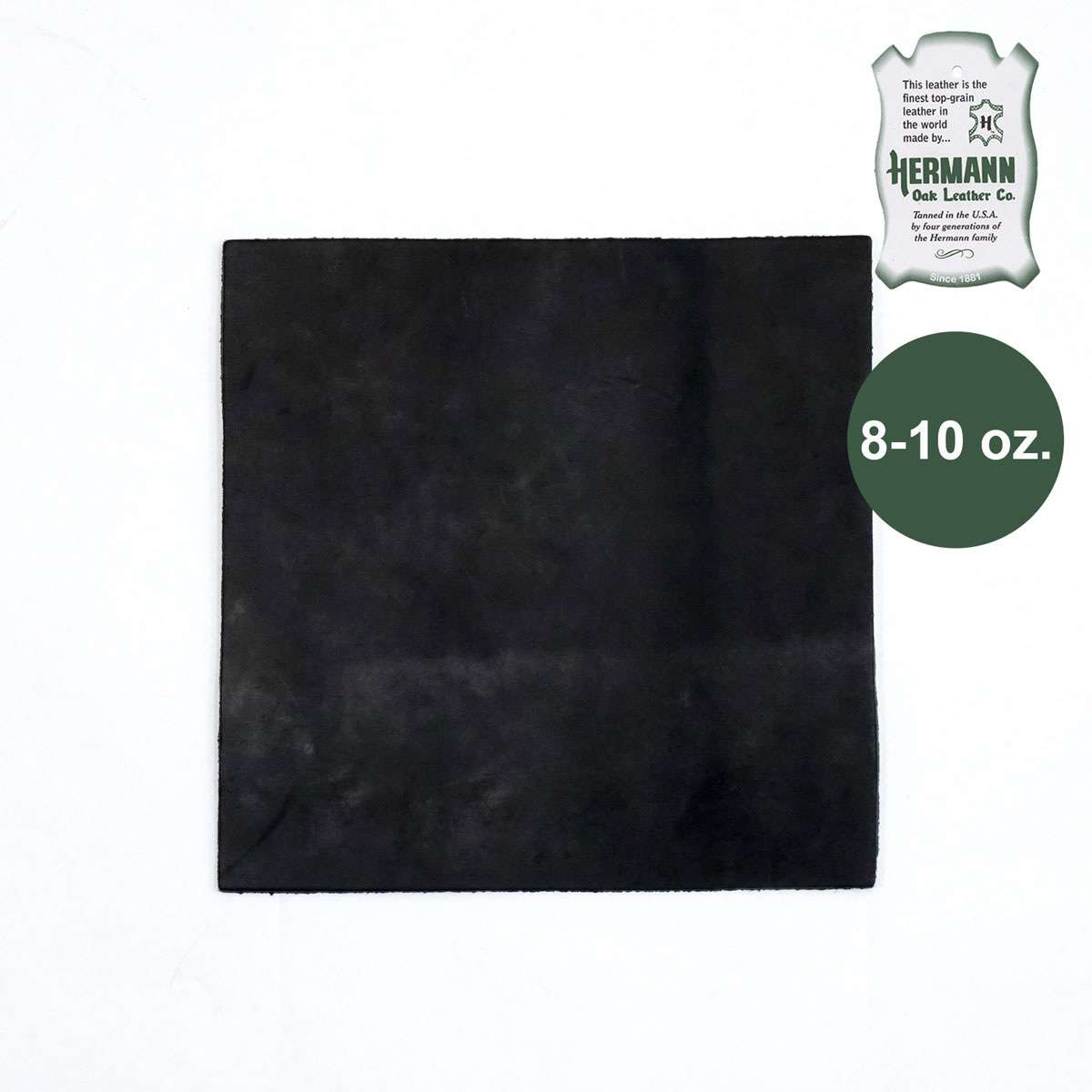 49-9121.SLC.1.jpg Hermann Oak Drum Dyed Black Pre-Cut 8-10 oz. 12" x 12" Image
