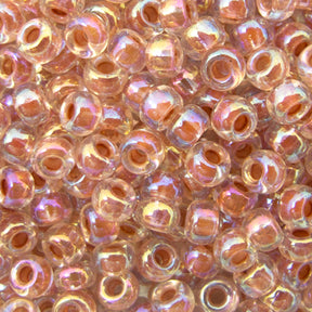 8/0 Seed Beads - Dark Peach Lined Crystal 22g